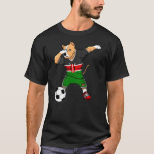 Camiseta de adeptos de futebol do Quênia com cão P