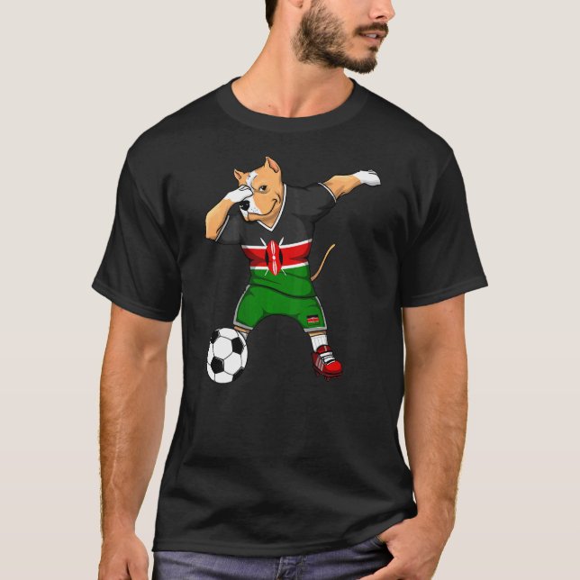 Camiseta de adeptos de futebol do Quênia com cão P (Frente)