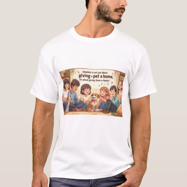 Camiseta de Adoção de Camiseta - "Dando a um Pet u (Frente)