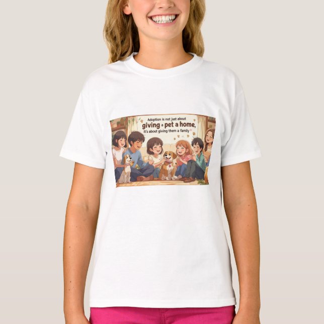 Camiseta de Adoção de Camiseta - "Dando a um Pet u (Frente)