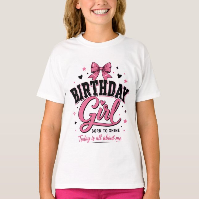 Camiseta de adolescente 'Birthday Girl' com gráfic (Frente)