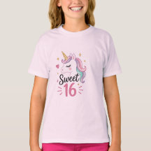 Camiseta de adolescente com gráfico de unicórnio S