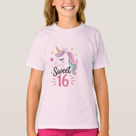 Camiseta de adolescente com gráfico de unicórnio S