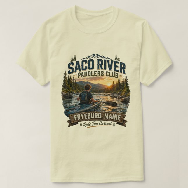 Camiseta de adolescente do Saco River Paddlers Clu (Frente do Design)