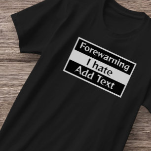 Camiseta de Advertência de Homens Vintage