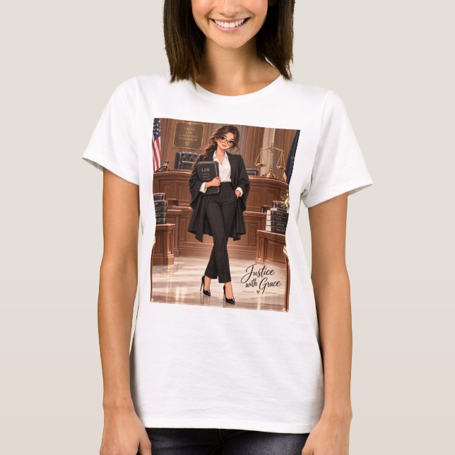 Camiseta de Advogada com Justiça e Graça (Frente)