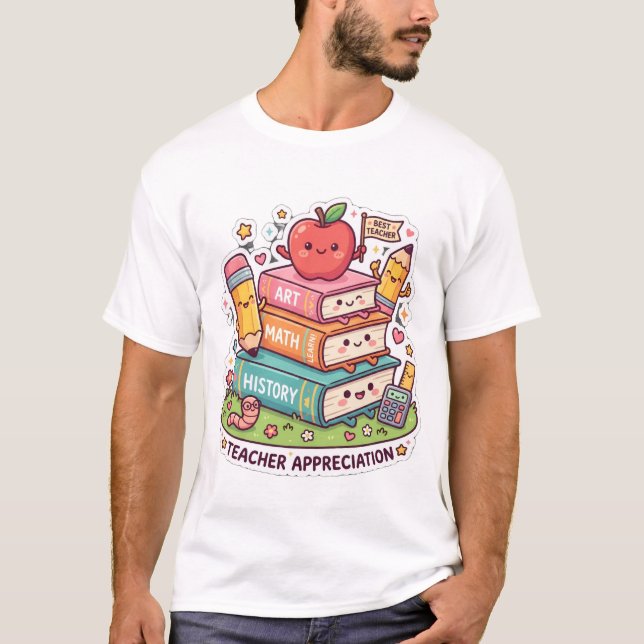 Camiseta de Agradecimento aos Professores Kawaii F (Frente)