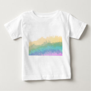 Camiseta de aguarela arco-íris de pincelada fofa