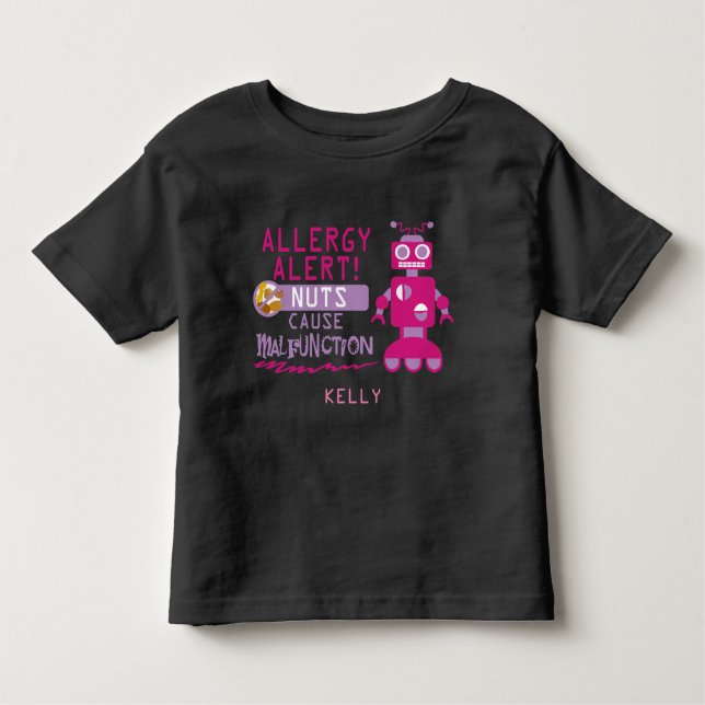 Camiseta de Alerta de Alergia a Nozes para Meninas (Frente)