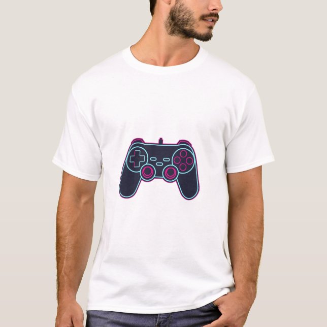 Camiseta de Algodão Branco com Controle de Jogo Ne (Frente)