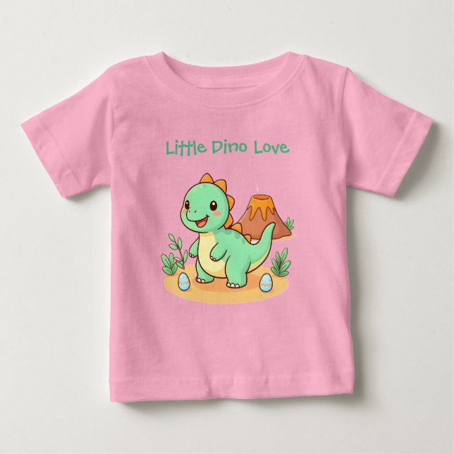 Camiseta de Algodão - Diversão com Dinossauros (Frente)