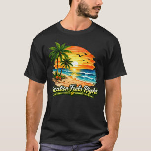 Camiseta de Algodão Escuro Vacation Feels Right EU
