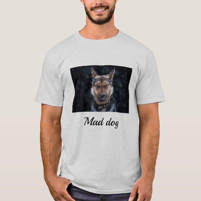 Camiseta de algodão Mad Dog masculino (Frente)