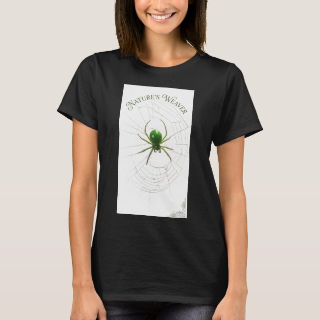 Camiseta de Algodão Orgânico Mulher Aranha Verde T (Frente)