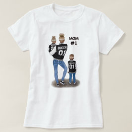 Camiseta de algodão para mães de meninos e meninas
