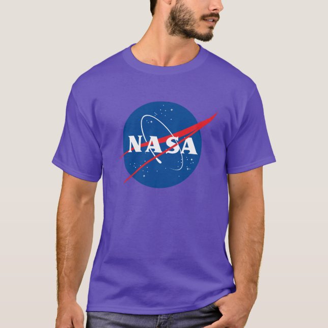 Camiseta de Algodão Pesado da NASA (Nebula Roxo) (Frente)