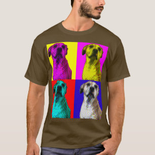 camiseta de algodão pop art cachorro