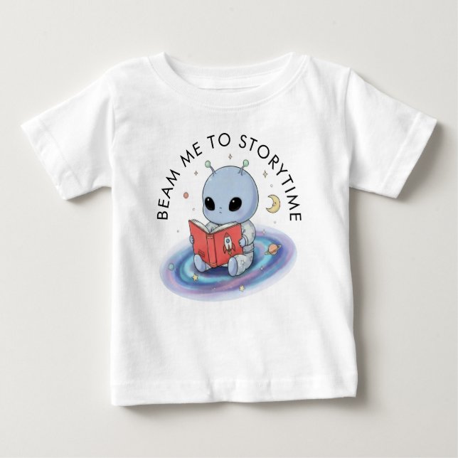 Camiseta de Alienígena de bebê de desenho animado (Frente)