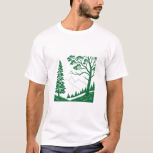 Camiseta de Amante da Natureza da Floresta de Mont
