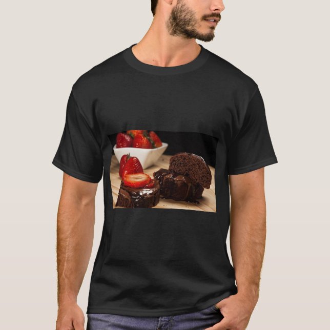 Camiseta de Amante de Bolo de Chocolate Fofo (Frente)