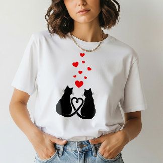Camiseta de Amante de Gato Romântico | Presente do