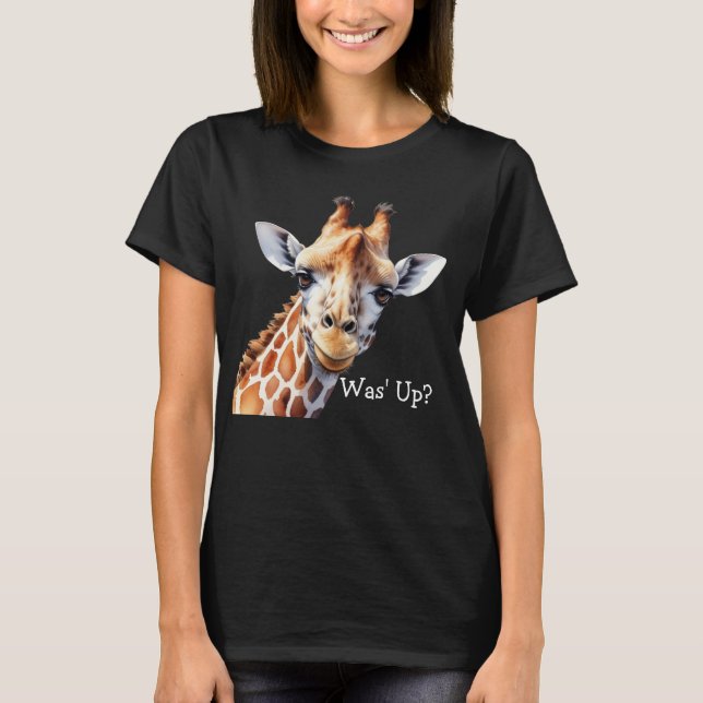 Camiseta de Amante de Girafa Engraçada, E aí?  (Frente)