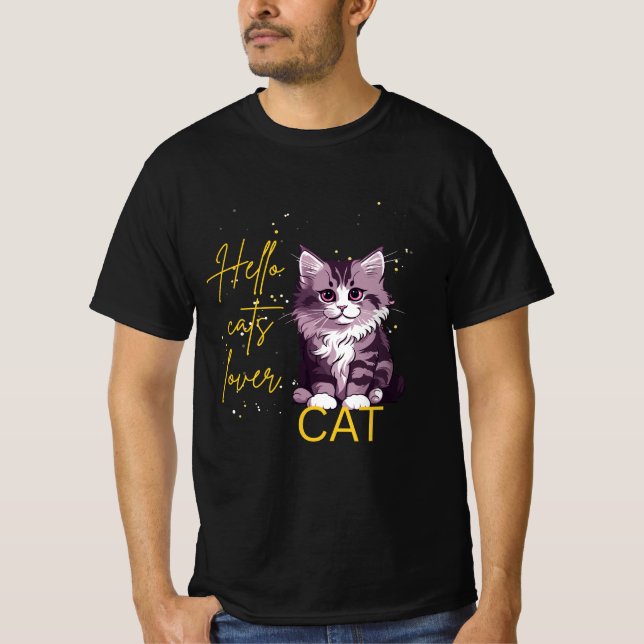 Camiseta de amantes de gatos (Frente)