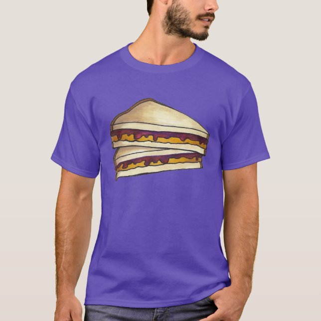 Camiseta de amendoim e geleia de uva Sandwich PBJ  (Frente)