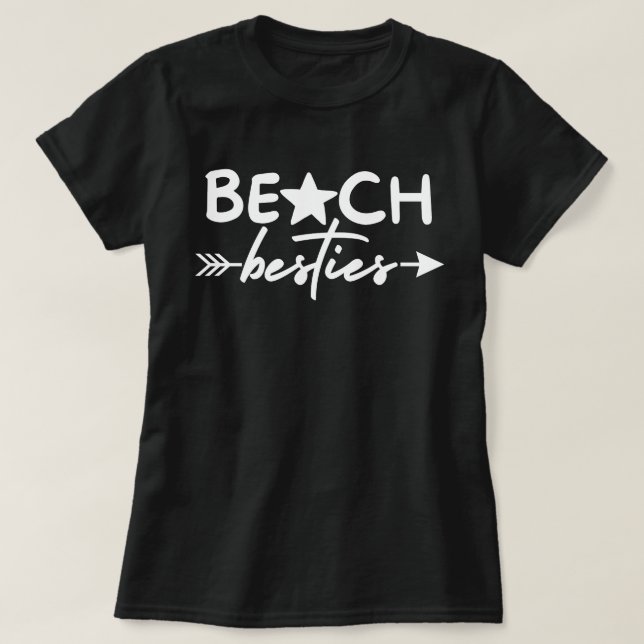 Camiseta de Amigas de Praia, Presentes para Viagem (Frente do Design)
