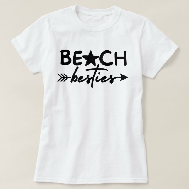 Camiseta de Amigas de Praia, Presentes para Viagem (Frente do Design)
