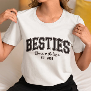 Camiseta de Amizade Besties Nomes Personalizados E