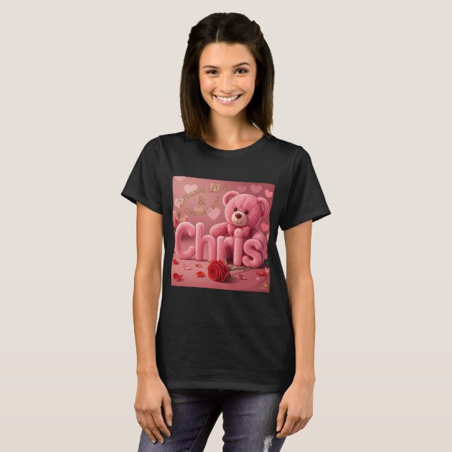 Camiseta de Amor de Urso de Pelúcia Chris (Frente Completa)