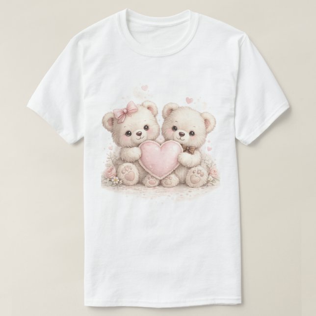 Camiseta de Amor de Urso Teddy Fofo – Urso de Casa (Frente do Design)