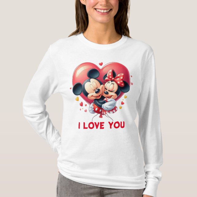Camiseta de amor do Eterno Mickey & Minnie (Frente)