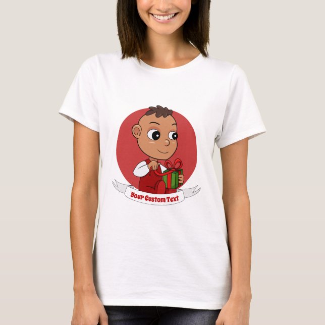 Camiseta de animação do bebê de Natal bonito (Frente)