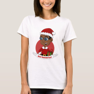 Camiseta de animação do menino de Natal