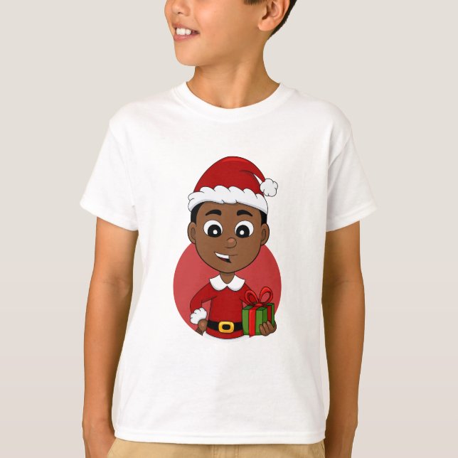 Camiseta de animação do menino de Natal (Frente)