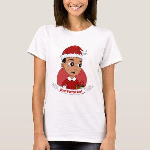 Camiseta de animação do menino de Natal
