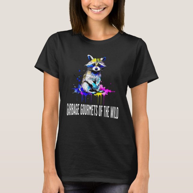 Camiseta De Animais Bonitos Para Amantes De Racoon (Frente)