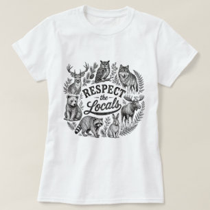 Camiseta de Animais Silvestres da Floresta Vinta