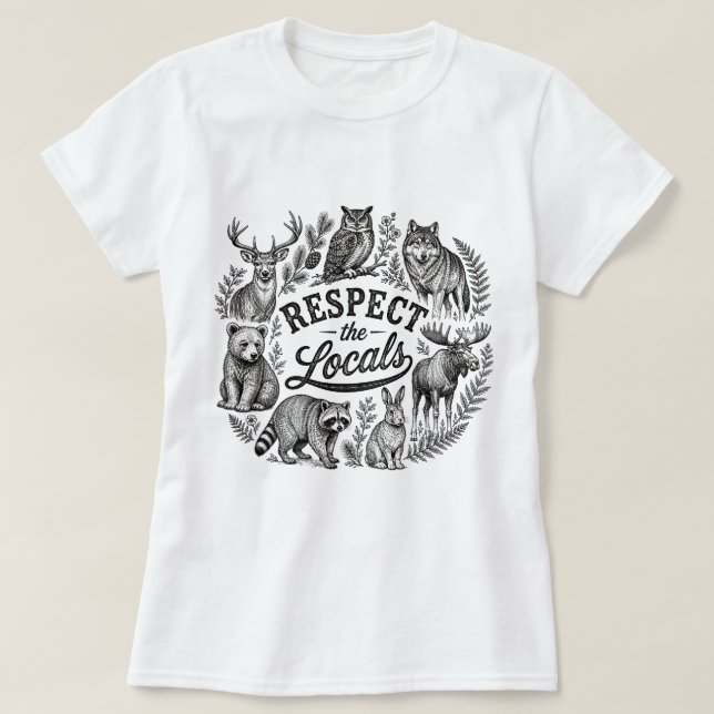 Camiseta de Animais Silvestres da Floresta | Vinta (Frente do Design)