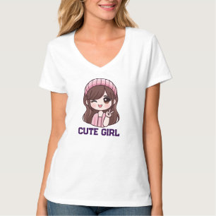 Camiseta de Anime de Menina Fofa