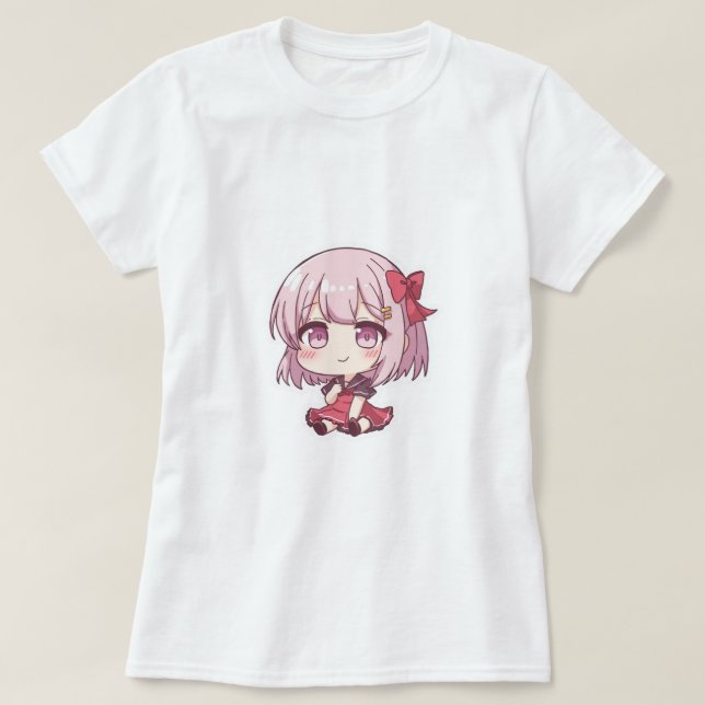 Camiseta de anime Kawaii Chibi (Frente do Design)