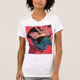 Camiseta de Anime Menina Impressão de Alta Qualida
