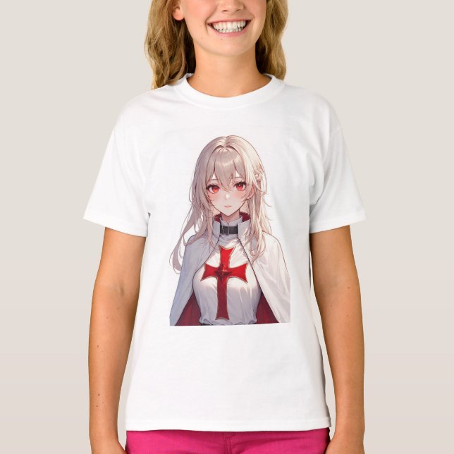 Camiseta de Anime Templar Cavaleiro Menina (Frente)