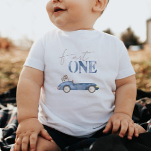 Camiseta de aniversário azul-marinho 'Fast One' de