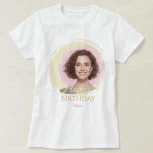 Camiseta de aniversário com foto personalizada N