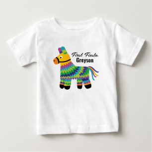 Camiseta de Aniversário Cute Pinatas Fiesta primei