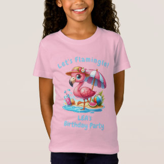 Camiseta de Aniversário da Menina Flamingo | Vamos