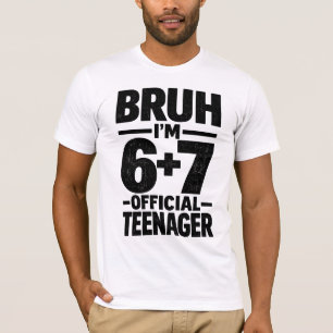 Camiseta de Aniversário de 13 Anos Piada Meme 6 7 